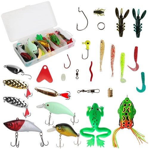 Lakeforest 94Pcs Fishing Lures Kit Soft Plastic Fishing Baits Set With Soft  Worms Frog Crankbaits Tackle Box For Freshwater And Saltwater To Bait Bass  Trout Salm