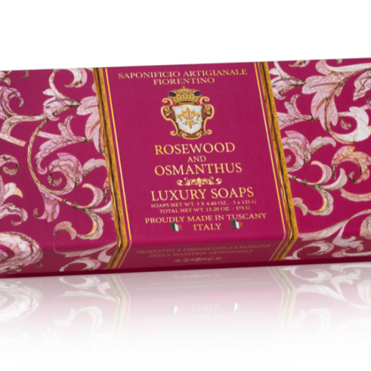 Saponificio Artigianale Fiorentino Bar Soap Set Rosewood & Osmanthus