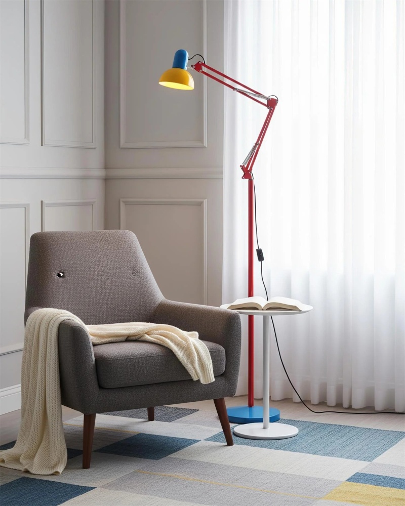 Adjustable Memphis-Style Floor Lamp