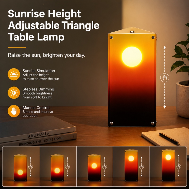 Sunrise Triangle Table Lamp – Interactive Sunset Mood Light