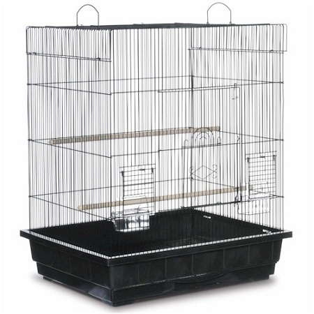 Square Roof Parakeet Cage - White