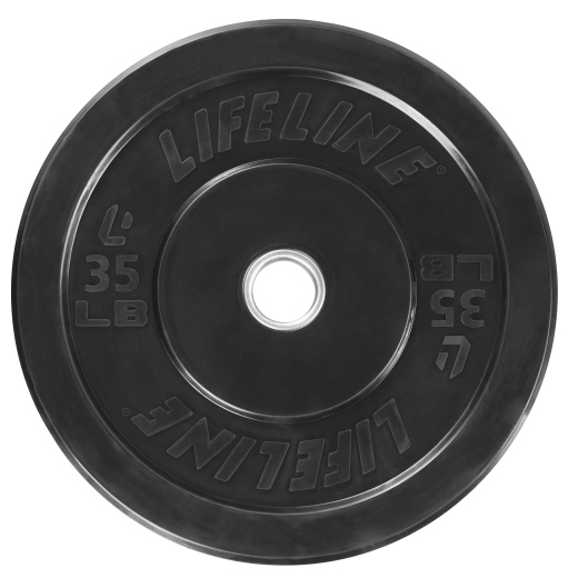 Lifeline Fitness Rubber Olympic Bumper Plates | Single| No-Bounce Floor Protection Rubber Wrap - 10/15/25/35/45Lb