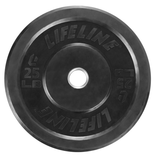 Lifeline Fitness Rubber Olympic Bumper Plates | Single| No-Bounce Floor Protection Rubber Wrap - 10/15/25/35/45Lb