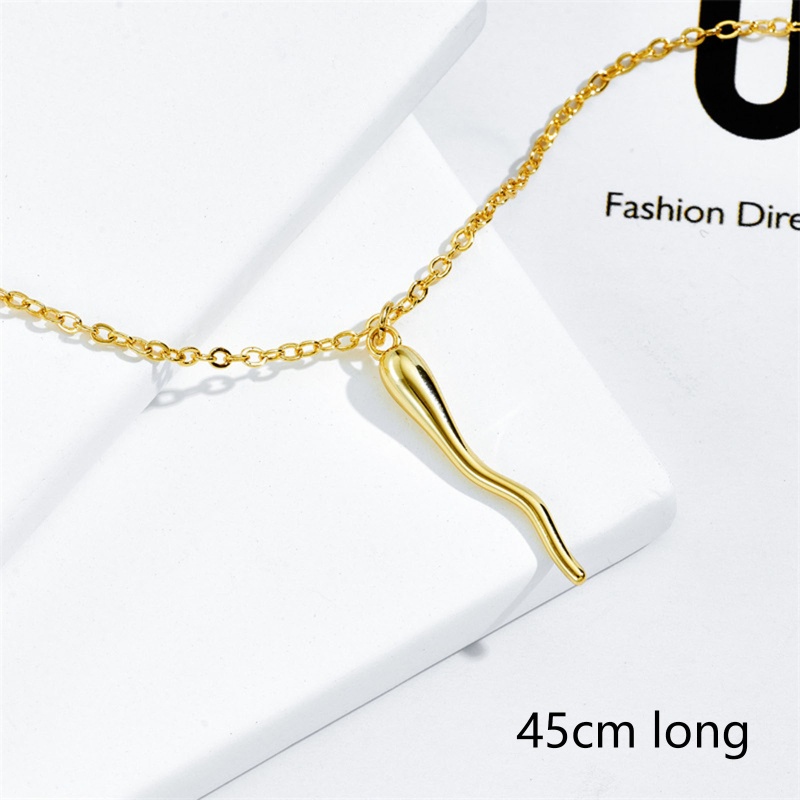 Eco-Friendly Simple & Casual Stylish 14K Gold Color Copper Link Cable Chain Irregular Pendant Necklace Unisex 45Cm(17 6/8") Long, 1 Piece