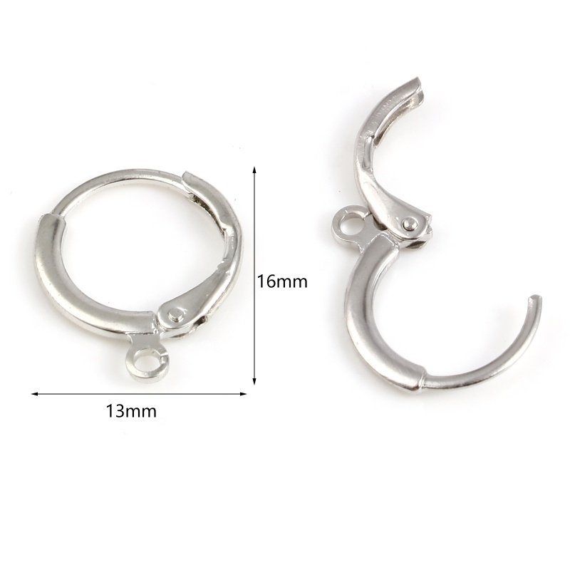 Copper Hoop Earrings Real Platinum Plated Circle Ring W/ Loop 16Mm X 13Mm, Post/ Wire Size: (21 Gauge), 6 Pcs