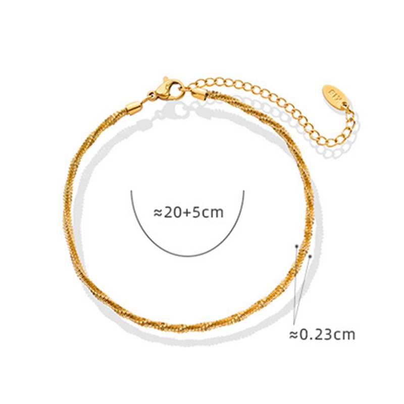 304 Stainless Steel Stylish Anklet Link Chain 18K Real Gold Plated 20Cm(7 7/8") Long, 1 Piece