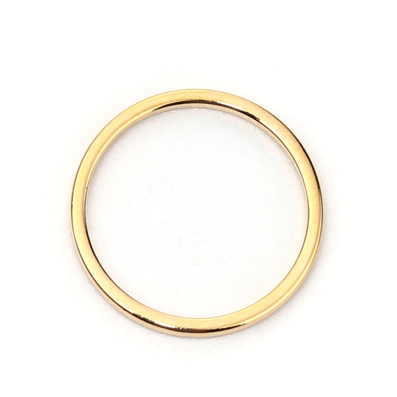 1Mm Copper Closed Soldered Jump Rings Findings Circle Ring 18K Real Gold Plated 15Mm( 5/8") Dia., 10 Pcs