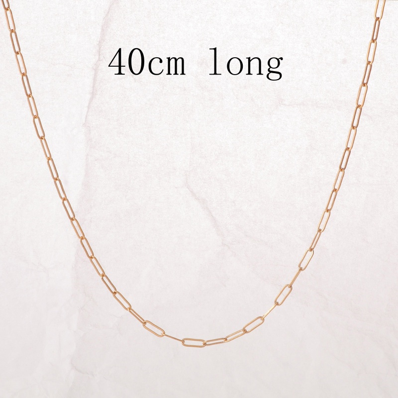 Eco-Friendly Simple & Casual Stylish 18K Gold Color Copper Link Cable Chain Paper Clip Necklace For Women 40Cm(15 6/8") Long, 1 Piece