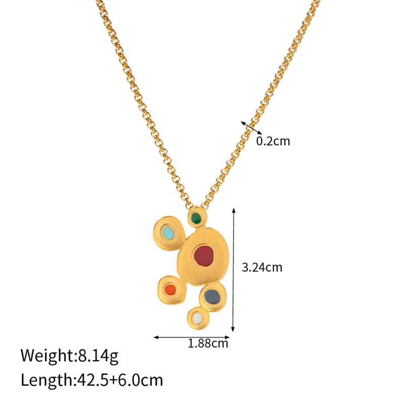 Eco-Friendly Vacuum Plating Stylish Retro 18K Real Gold Plated 304 Stainless Steel Curb Link Chain Irregular Geometric Pendant Necklace For Women Party 42Cm(16 4/8") Long, 1 Piece