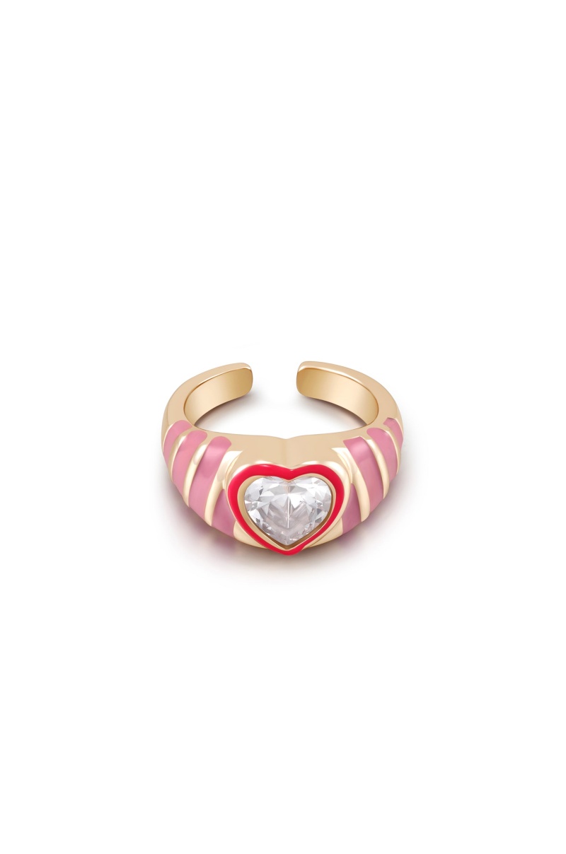 Open Hearts Club 18K Gold Plated Ring, Material: 18K Gold Plated