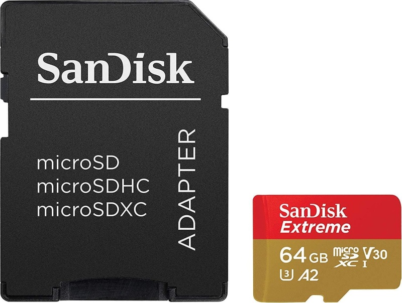 Sandisk 64Gb Extreme Microsdxc Uhs-I Memory Card With Adapter