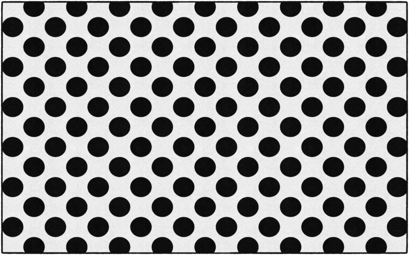 Simply Stylish Black On White Polka Dot 7'6" X 12'