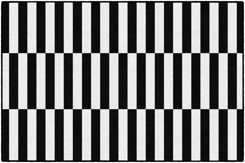 Contemporary Black and White Stripes 5' x 7'6"