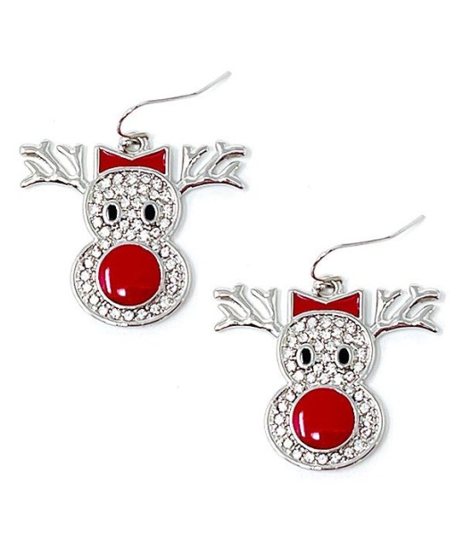 Christmas Reindeer Pave Crystal Earrings - Fashion Hut Jewelry