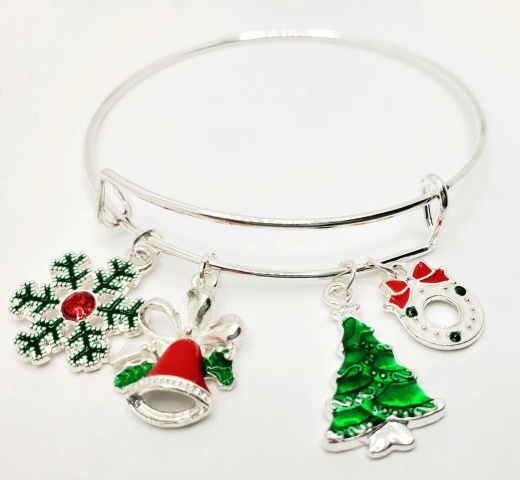 Fashion Hut Jewelry Christmas Charm Bangle Bracelet