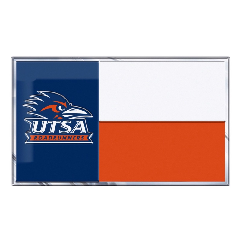 Utsa Roadrunners Embossed State Flag Emblem