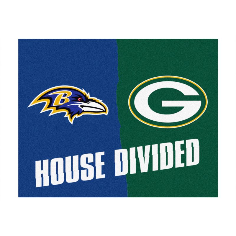 Nfl House Divided Ravens / Packers House Divided Mat