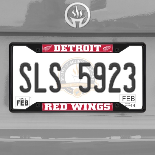 NHL Detroit Red Wings License Plate Frame - Black