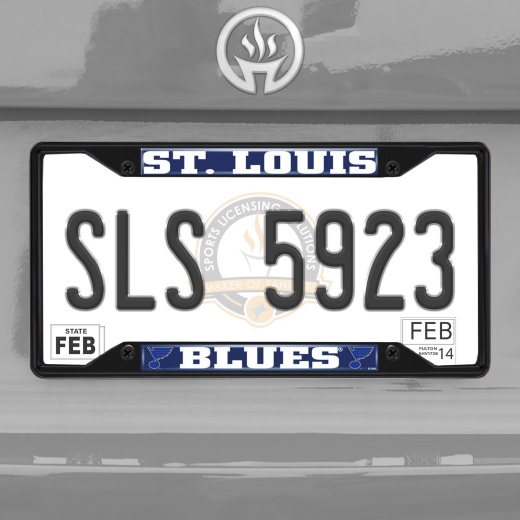 NHL St. Louis Blues License Plate Frame in Black