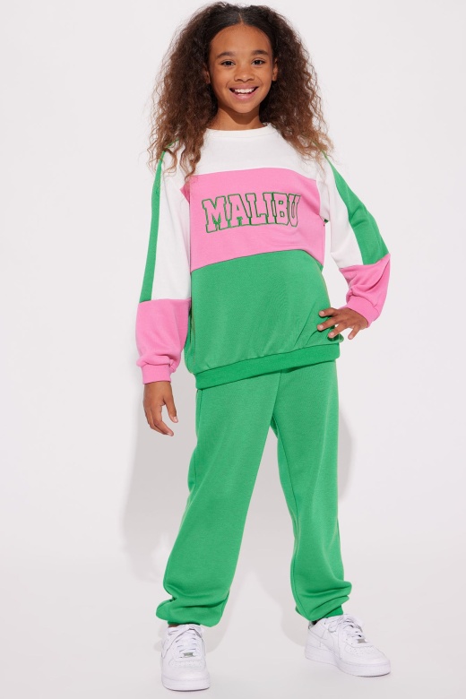 Mini Malibu Trips Jogger Set - Green/combo