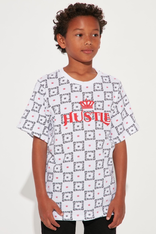 Mini Hustle Square Short Sleeve Tee - White/combo