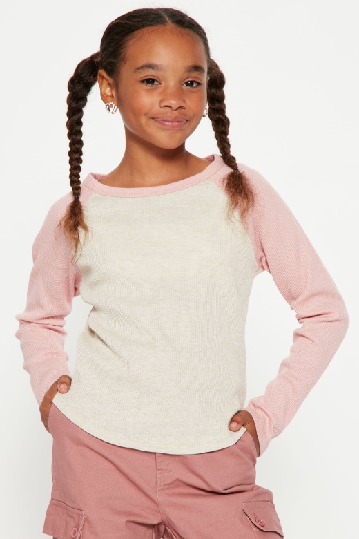 Mini Not A Game Long Sleeve Raglan Top - Rose