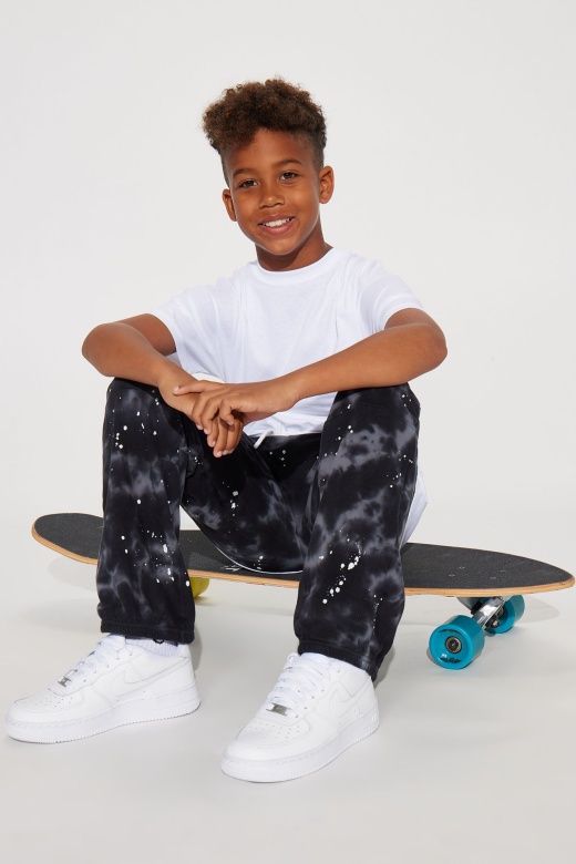 Mini Brody Tie Dye Joggers - Black