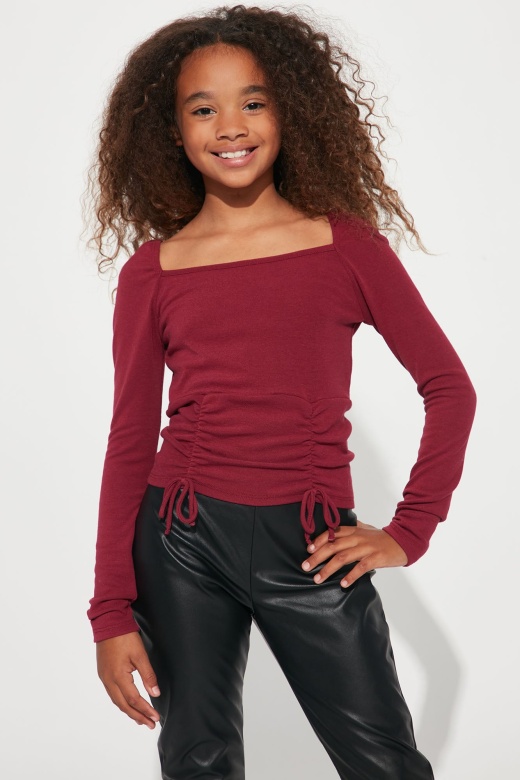 Mini Just Leaving Top - Burgundy