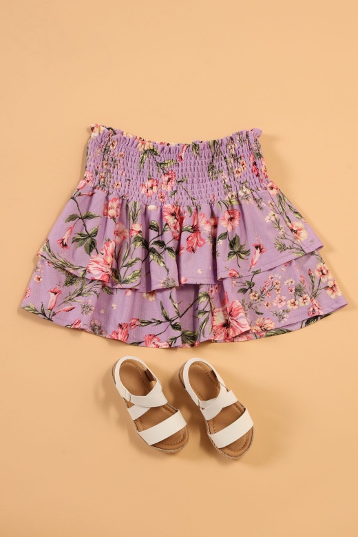 Mini Vacation Vibes Smocked Skirt - Lilac