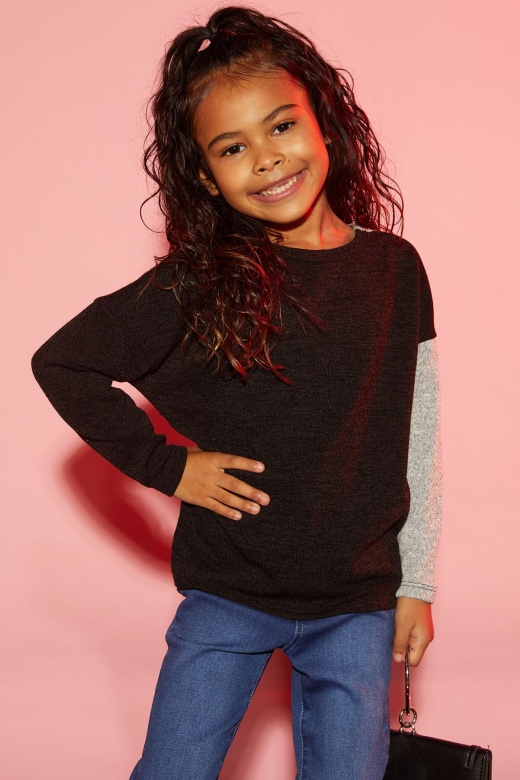 Mini Knot Alike Sweater - Grey/Black