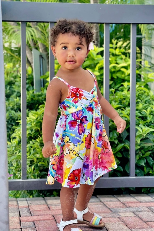 Mini Vibrant Floral Dress - Multi Color