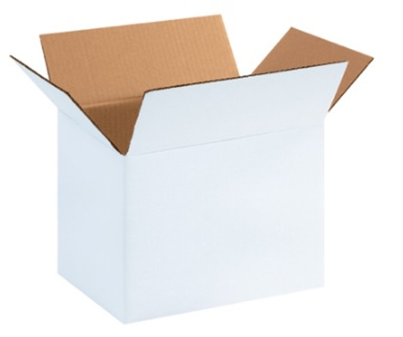 11 1/4" X 8 3/4" X 12" White Corrugated Cardboard Shipping Boxes 25/Bundle