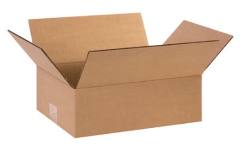 13" X 9" X 4" Flat Corrugated Cardboard Shipping Boxes 25/Bundle