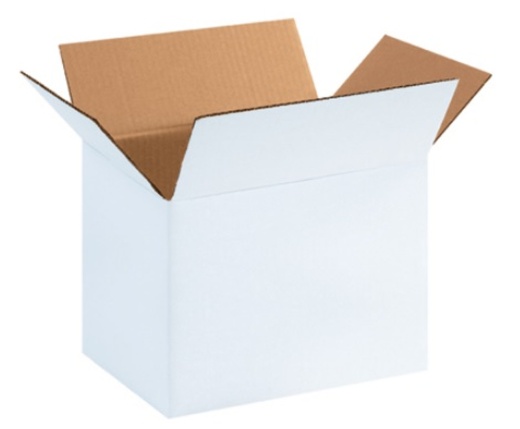 White Corrugated Cardboard Shipping Boxes - 11 3/4" X 8 3/4" X 8 3/4" - 25/Bundle