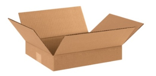 13x10x2 Flat Corrugated Cardboard Shipping Boxes - 25/Bundle