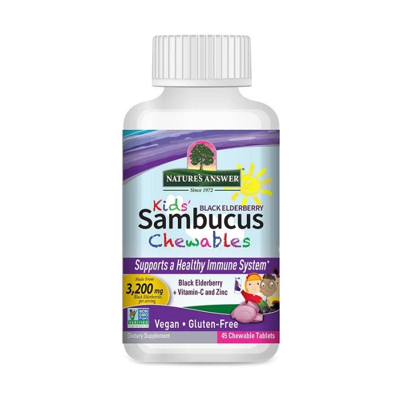 Nature's Answer Kids Black Elderberry + Vitamin C And Zinc 45 Chews