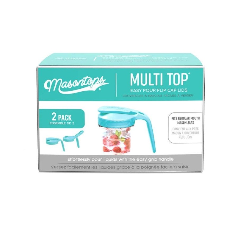 Masontops Regular Mouth Teal Multi-Top Pitcher Lid With Handle 2 Count