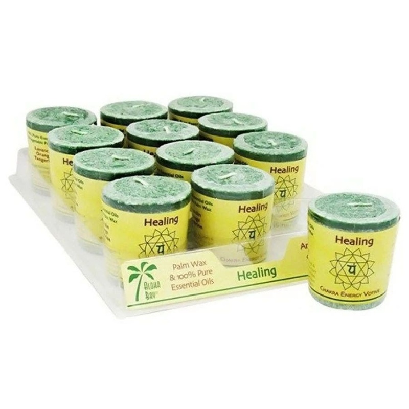 Aloha Bay Green Healing Chakra Votive Candles, 12-Pack