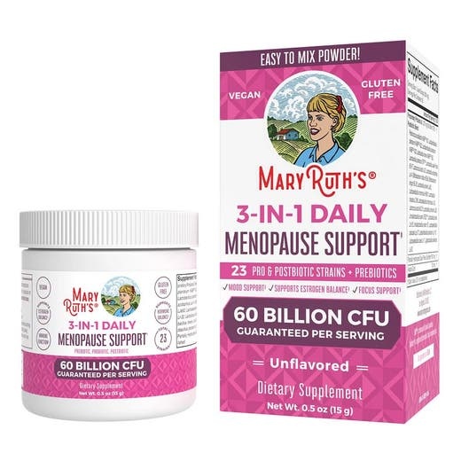 Mary Ruth's Unflavored 3-In-1 Daily Menopause Support Powder 0.5 Oz