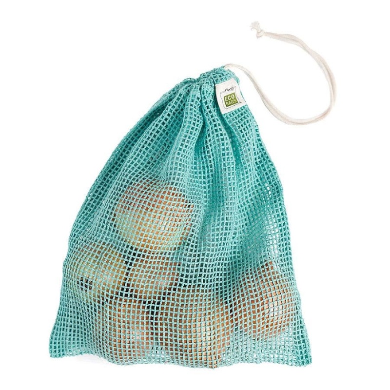 Ecobags Organic Cotton Medium Washed Blue Mesh Sack