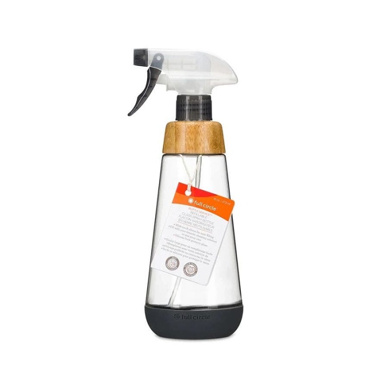 Full Circle Gray Bottle Service Refillable Glass Spray Bottle 16 Oz