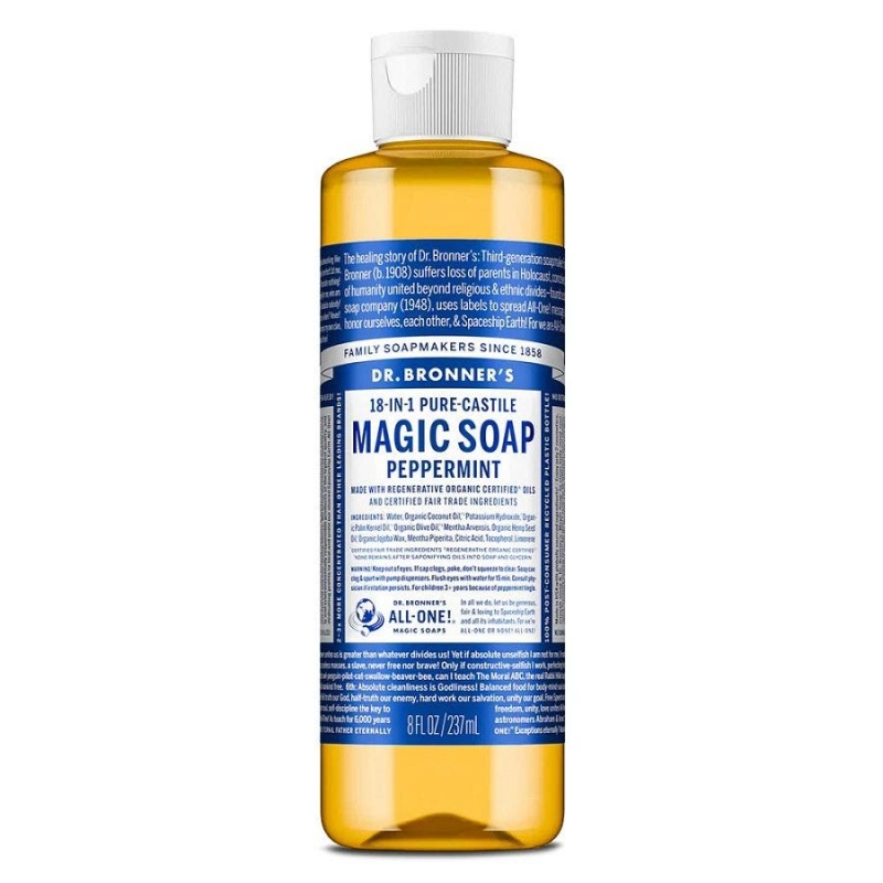 Dr. Bronner's 18-In-1 Pure-Castile Peppermint Magic Soap 8 Fl. Oz