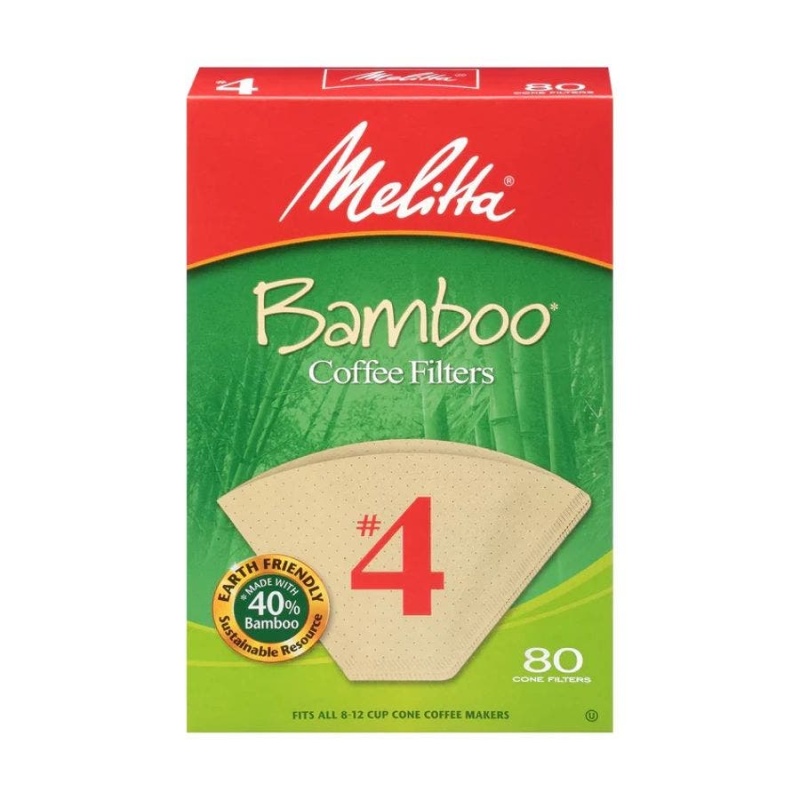 Melitta #4 Cone Bamboo Coffee Filters 80 Count