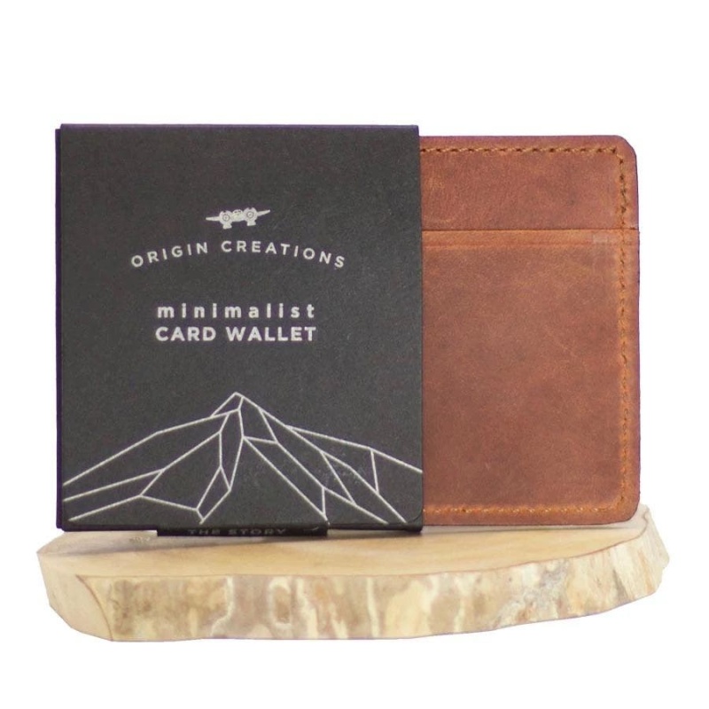 Origin Creations Artisan Leather Card Wallet Saddle Brown