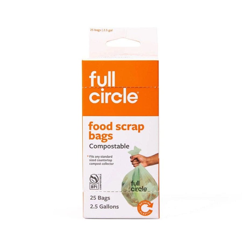 Full Circle Compostable Food Scrap 2.5 Gallon Bags 25 Count