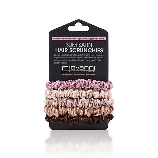 Giovanni Slim Satin Hair Scrunchies 5-Pack