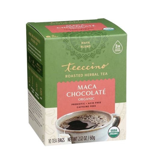 Teeccino Maca Chocolate Roasted Herbal Tea - 10 Tea Bags