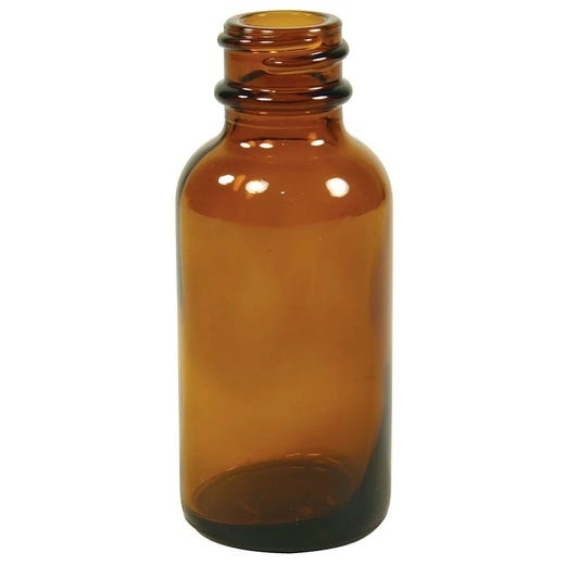 Amber Boston Round Bottle (6 Count) - 1 Oz for Essential Oils and Body Care