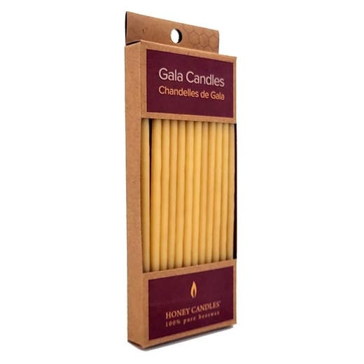 Honey Candle Co. Gala Beeswax Candles 12, 6 Inch Candles Natural