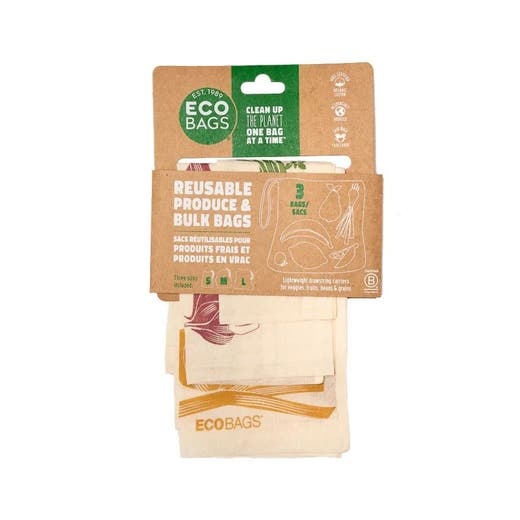 Ecobags 3-Piece Produce & Bulk Bag Set Small, Medium, & Large